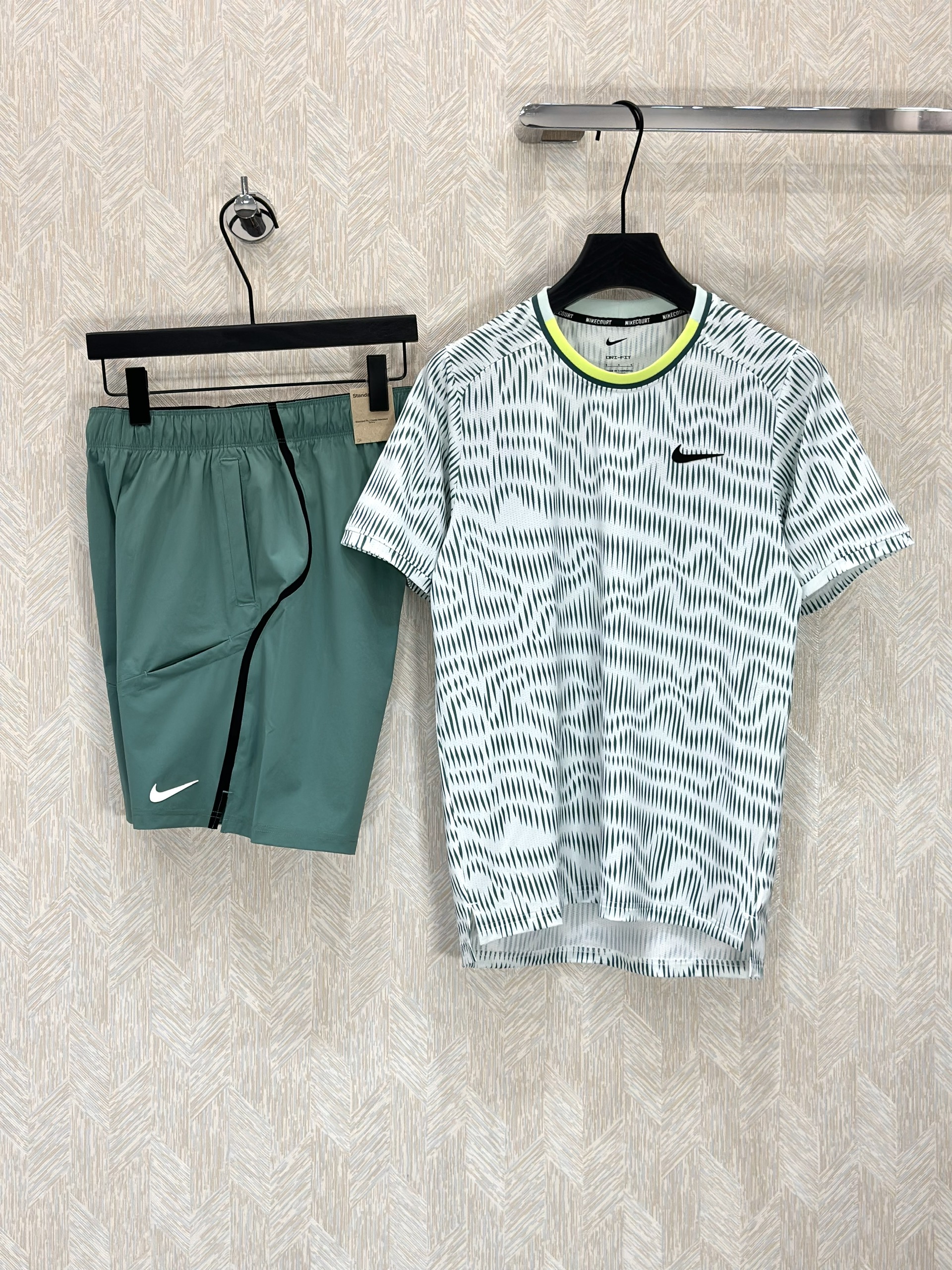 Bộ, Set hè Nike N phối màu kẻ Xanh Trắng Like Auth on web VTN